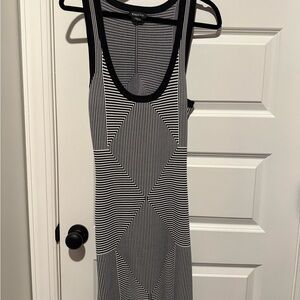 Bebe Monochrome Striped Dress